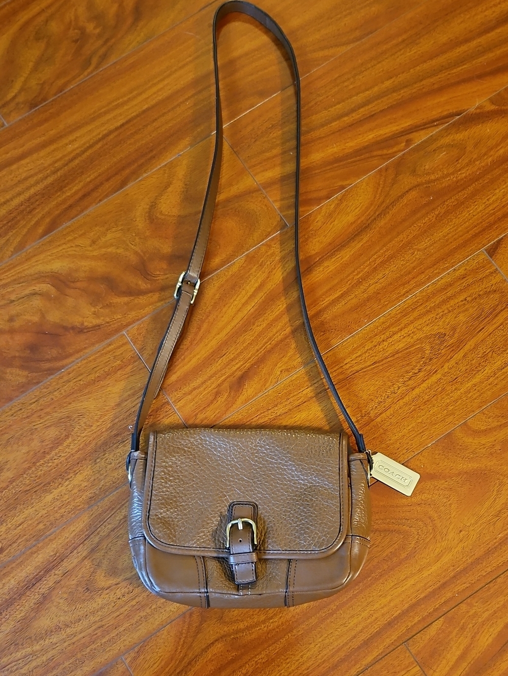 Coach Brown Pebbled Leather Crossbody Bag